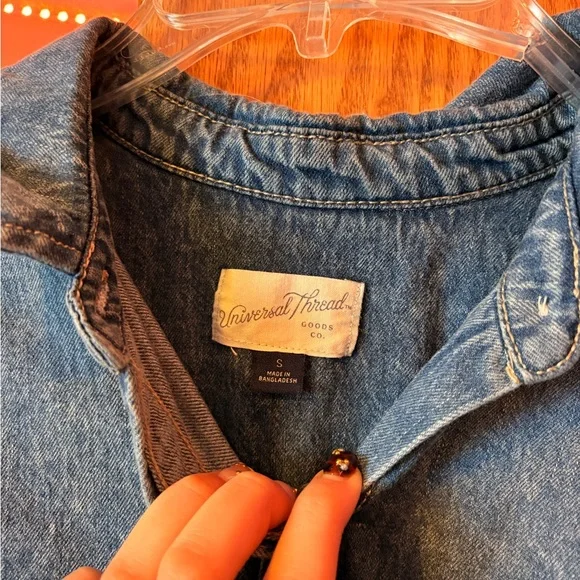 Universal Thread Blue Denim Shirt - Picture 2 of 3